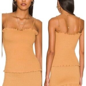 Chaser Smocked Cami Top Mustard Yellow Small